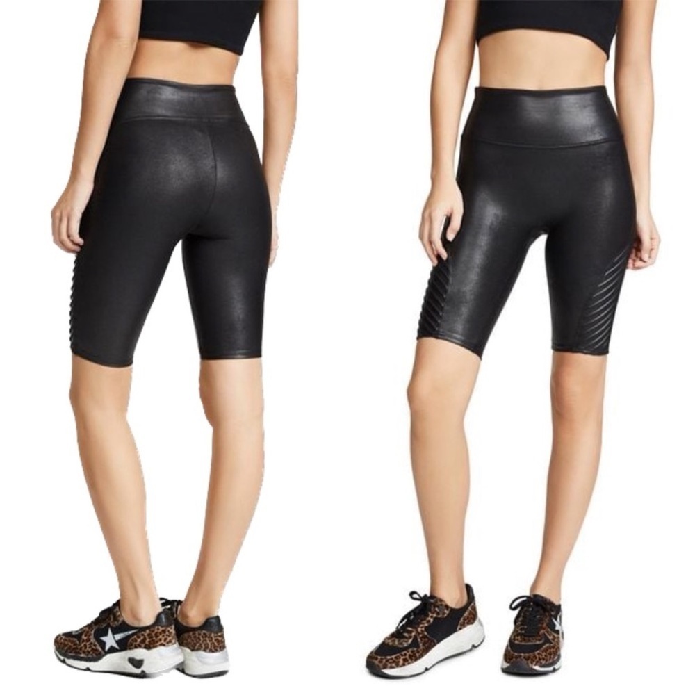 Spanx faux leather Moto bike short - Picture 2 of 10